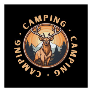 Hirsche - Wildheit - Camping Poster