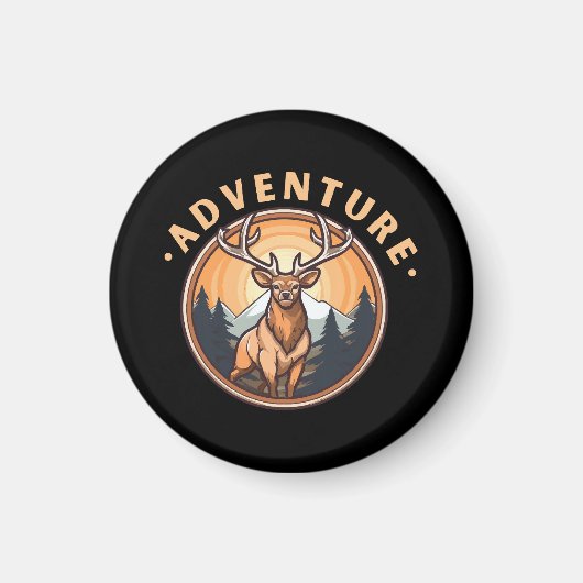 Hirsche - Wildnis - Camping - Abenteuer Magnet (Vorne)