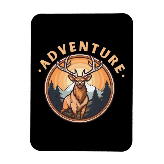 Hirsche - Wildnis - Camping - Abenteuer Magnet (Vertikal)