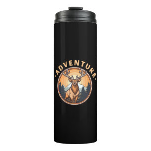 Hirsche - Wildnis - Camping - Abenteuer Thermosbecher