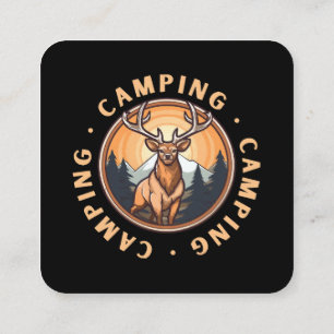Hirsche - Wildnis - Camping Quadratische Visitenkarte