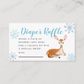 Hirsche Winter Baby Dusche Blue Diaper Raffle Tick Begleitkarte (Vorderseite)