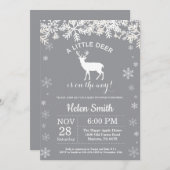Hirsche Winter Baby Shower Snowflake Einladung (Vorne/Hinten)