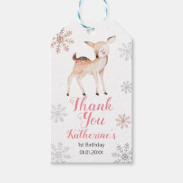 Hirsche Winter ONEderland 1. Geburtstag Rose Gold Geschenkanhänger