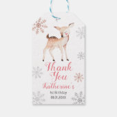 Hirsche Winter ONEderland 1. Geburtstag Rose Gold Geschenkanhänger (Rückseite)