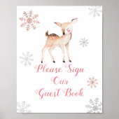 Hirsche Winter ONEderland Bitte unterschreiben Sie Poster (Vorne)