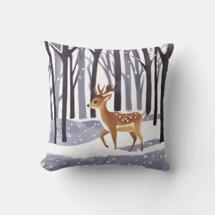 Hirsche Winter Snowy Woods Weihnachtsfeiertag Kissen