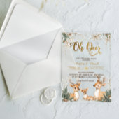 Hirsche Winter Wonderland Baby Dusche Acryleinladungen