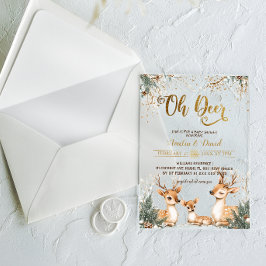 Hirsche Winter Wonderland Baby Dusche Acryleinladungen