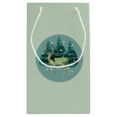 Hirsche Winter Wonderland Geschenktasche Kleine Geschenktüte (Rückseite)