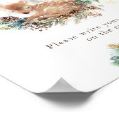 Hirsche Winter Woodland Babydusche Maßgeschneidert Poster (Ecke)