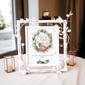 Hirsche Winter Woodland Babydusche Maßgeschneidert Poster