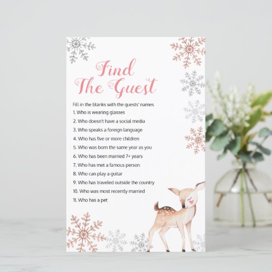 Hirsche Winterschneeflocken Game finden (Stehend Vorderseite)