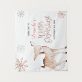 Hirsche Winterschneeflocken ONEderland Begrüßungsz Wandteppich (Vorderseite)