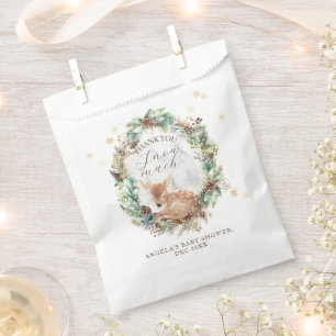 Hirsche Winterwald Kälte Außendusche Geschenktütchen