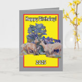 Hirsche wünscht dir ein sicheres, wohlhabendes Jah Karte (Gelbe Blume)