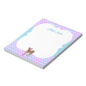 Hirsche Zickzack Cotton Candy Personalisiert Notizblock (Rotiert)