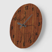 Hirscheffekt Elegant und rustikal Große Wanduhr (Winkel)