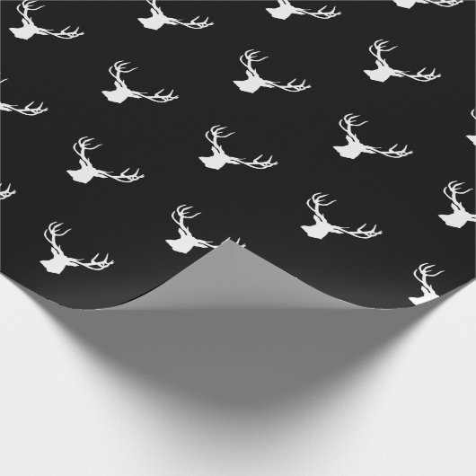 Hirschelbucht Jagd Schwarz-weiß Weihnachten Geschenkpapier (Ecke)