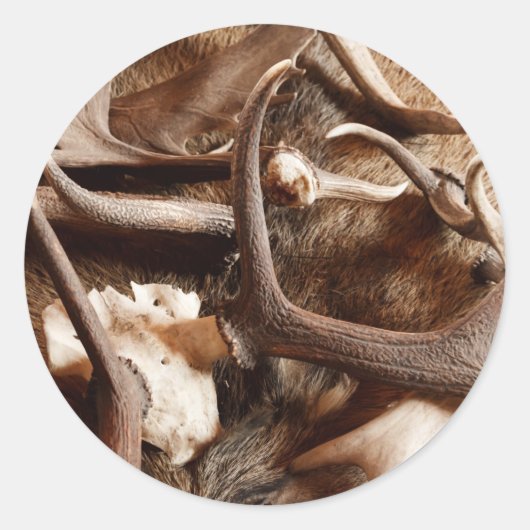 Hirschelche Elch Antler Jagd Geschenkideen Jäger Runder Aufkleber (Vorderseite)