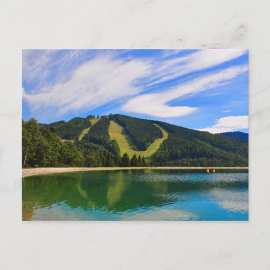 Hirschenkogel im Sommer - Spiegelungen des Wassers Postkarte (Vorderseite)