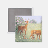 Hirschfamilie Magnet (Vorderseite/Rückseite)