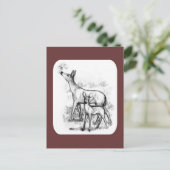 Hirschfamilie Postkarte (Stehend Vorderseite)