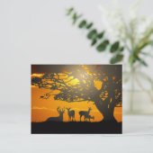 Hirschfamilie Postkarte (Stehend Vorderseite)