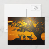 Hirschfamilie Postkarte (Vorne/Hinten)