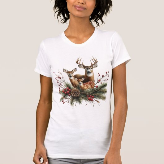 Hirschfamilie T-Shirt (Vorderseite)