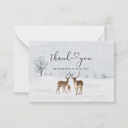 Hirschfamilie und Baby es ist kalt draußen Baby Sc Mitteilungskarte (Vorderseite)