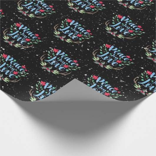 Hirschfäule in Schneeflocken Geschenkpapier (Ecke)