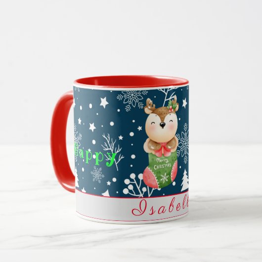 Hirschfeiertage Tasse von Text und Namen anpassen (Vorderseite Links)