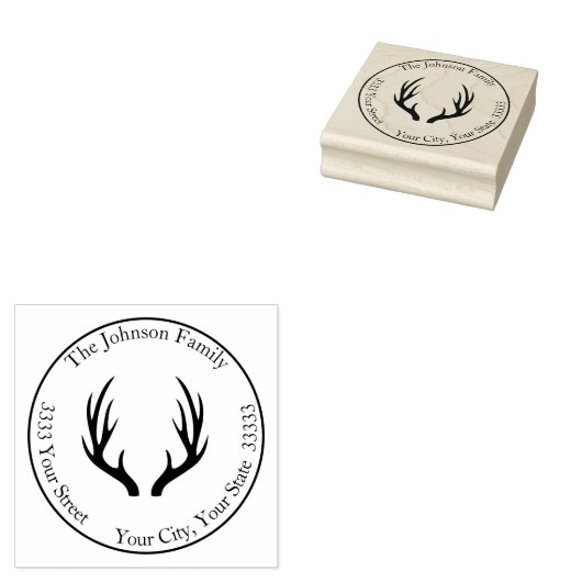 Hirschfeinde Runde Rücksendeadresse Gummistempel (Stempel)
