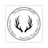 Hirschfeinde Runde Rücksendeadresse Gummistempel (Prägung)