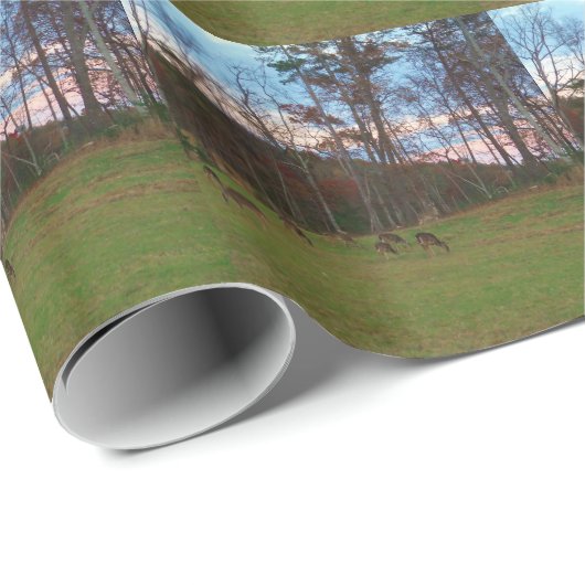 Hirschfeld und rosa SunSet Geschenkpapier (Rolleneckpunkt)
