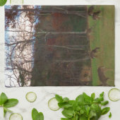 Hirschfeld und rosa SunSet Handtuch (Gefaltet)