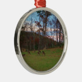 Hirschfeld und rosa SunSet Ornament Aus Metall (Rechts)