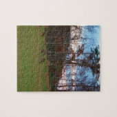 Hirschfeld und rosa SunSet Puzzle (Horizontal)