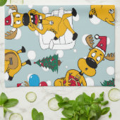 Hirschfest: Weihnachtsmuster Geschirrtuch (Gefaltet)