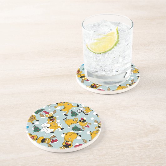 Hirschfest: Weihnachtsmuster Getränkeuntersetzer (Seite)