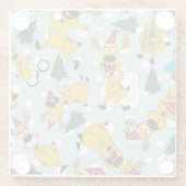 Hirschfest: Weihnachtsmuster Glasuntersetzer (Rückseite)