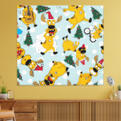 Hirschfest: Weihnachtsmuster Leinwanddruck (Insitu (Wohnzimmer))