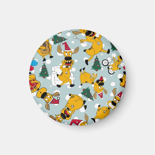 Hirschfest: Weihnachtsmuster Magnet (Vorne)