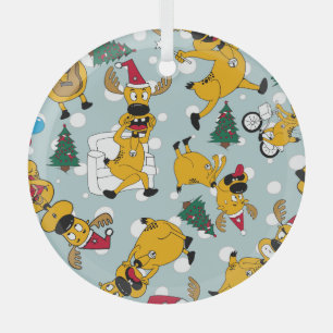 Hirschfest: Weihnachtsmuster Ornament Aus Glas
