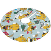 Hirschfest: Weihnachtsmuster Polyester Weihnachtsbaumdecke (Schrägansicht)