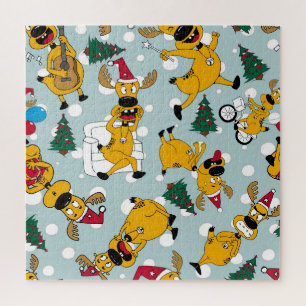 Hirschfest: Weihnachtsmuster Puzzle