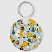 Hirschfest: Weihnachtsmuster Schlüsselanhänger (Rückseite)