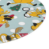 Hirschfest: Weihnachtsmuster Schneidebrett (Ecke)