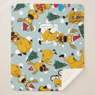 Hirschfest: Weihnachtsmuster Sherpadecke